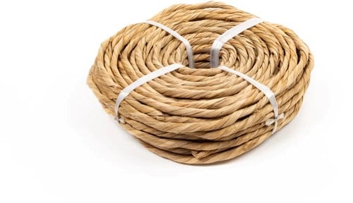 [A-027578] Zeegras touw bindkoord 1-ply hand twisted Natural 6-7 mm