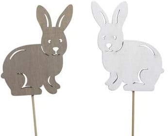 [A-023978] Bijsteker Konijntjes Grijs Wit 6x8 cm pak 16 stuks