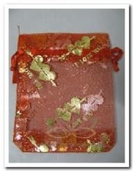 [A-004326] Cadeauzakje giftbag Organza I Love You Rood 7x9 cm