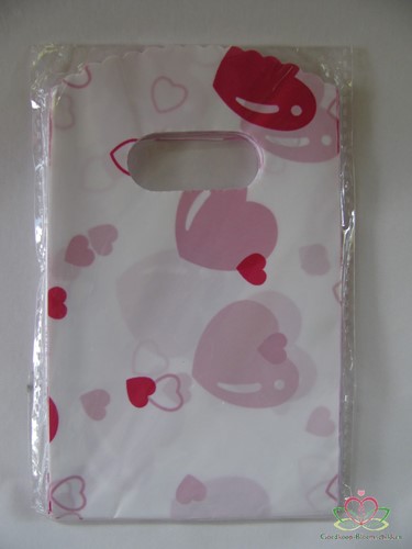 [A-008751] Cadeauzakje giftbag Fuchsia Harten ca. 50 stuks