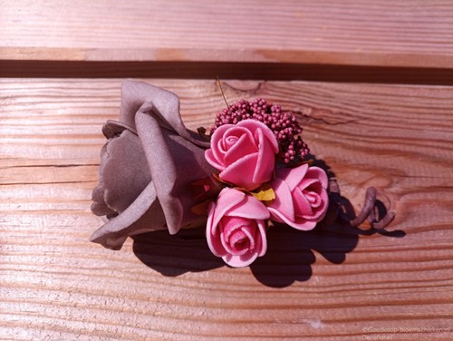 [A-015860] Corsage Roos Autumn CPA 860 Grijs OudRoze Maatwerk