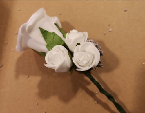 [A-022393] Corsage Roos Wit CPR128 Maatwerk