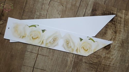 [A-012317] Rouwkaart 460*90mm voor rouwstuk Witte Rozen BLANCO Rouwkaart