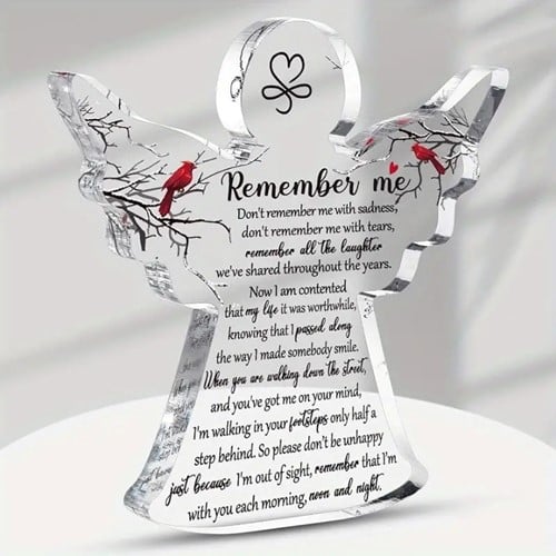 [A-025969] Engel Epoxy met vogels Remember Me 10x1 cm persoonlijk aandenken