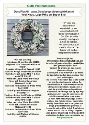 [A-016970] DIY Werkbeschrijving Gulle Platinumkrans 