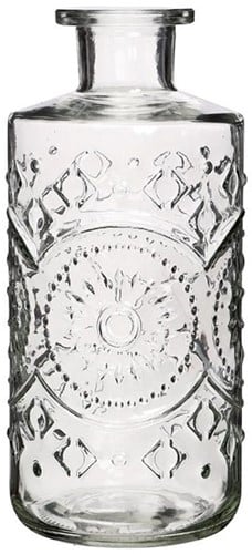 [A-023429] Gekleurde Glazen Fles Berlin Clear ook geschikt als olielamp Ø9 cm H21 cm per stuk