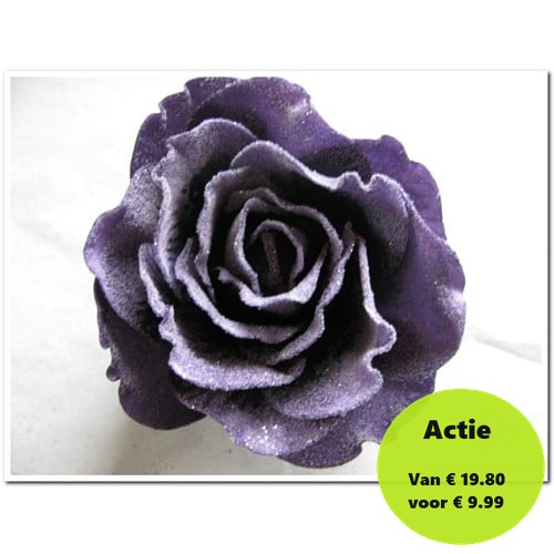 [A-008087] Foamroos Sophie Snow Purple 15 cm Doos 12 stuks
