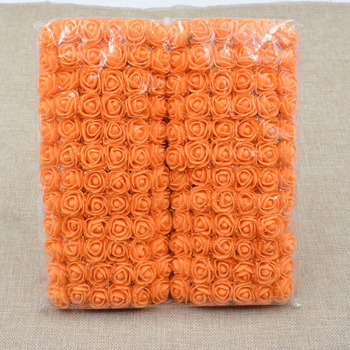 [A-014993] Mini Foam Roos Oranje 2,5 cm Zak 144 stuks