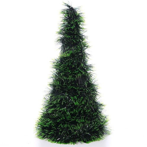 [A-016582] Dennenboom Kerstboompje Kunst Tinsel Groen Black 26 cm 