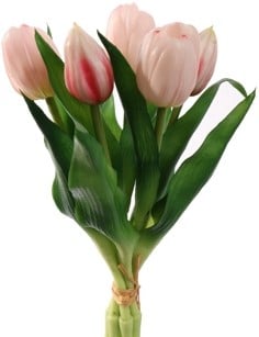 [A-027445] Tulpen Lichtroze Zijden Merk: PURE 30 cm Bundel 5 stuks