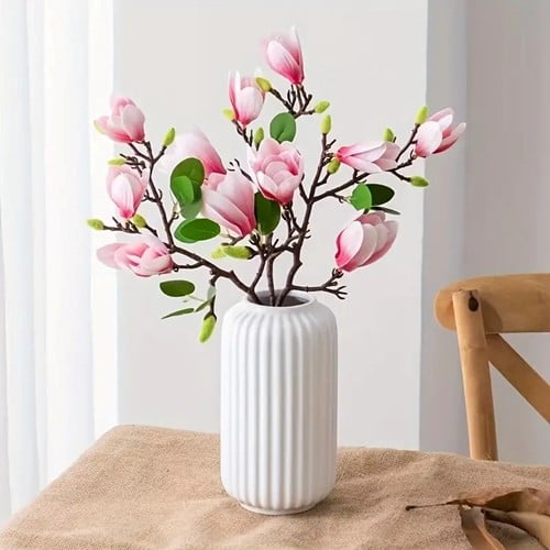 [A-027504] Magnolia Pink Roze Zijdenbloem Tak 65 cm per stuk