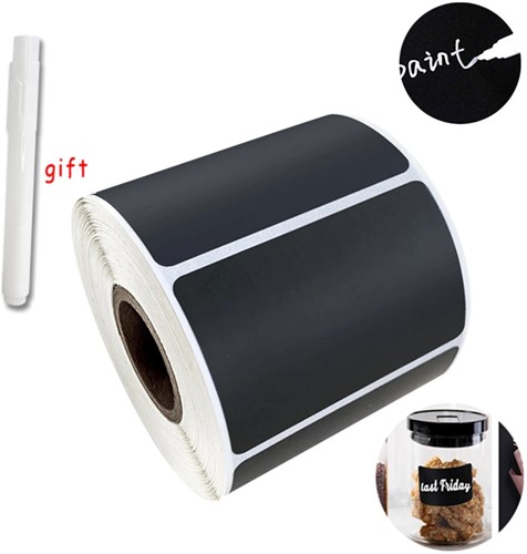 [A-024272] Stickers Schoolbord verwijderbaar wit met gratis krijtstift etiket 300 labels