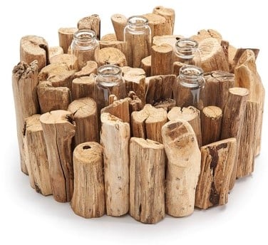 [A-019215] Peeled branch Flowerholder met reageerbuisjes 25 cm per stuk 