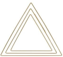 [A-023549] Metalen ring Goud gelakt driehoek gesorteerd 20 cm 25 cm 30 cm doos 3 stuks