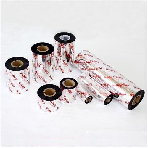 [A-023375] Inkt voor lintprinters Transferfilm Metallic Zilver wax-resin 50 m x 80 mm Grote kern