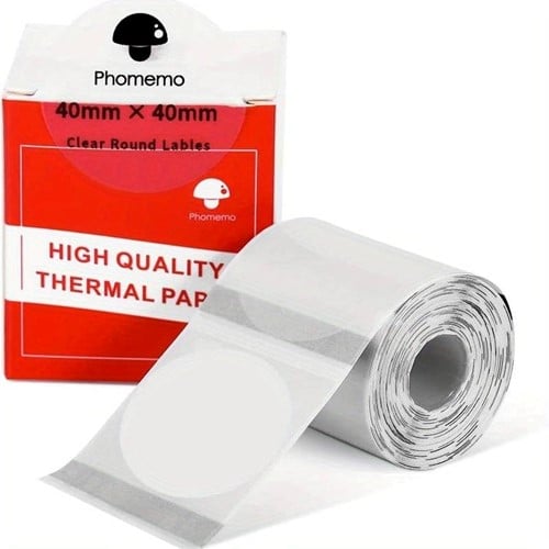 [A-025936] Thermische labels Blanco etiketten voor thermal labelprinters M110 M110S M120 M200 M220 M221 Transparant rond 50 mm rol 200 stuks