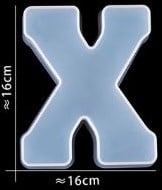 [A-024400] Siliconenmal Letter X voor Epoxy resin, zeep en kaarsen 16 cm per stuk