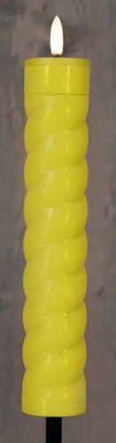 [A-025706] LED Fakkel Solar Geel Swirl Anna's Collection met timer 21x4 cm op 76 cm steker per stuk