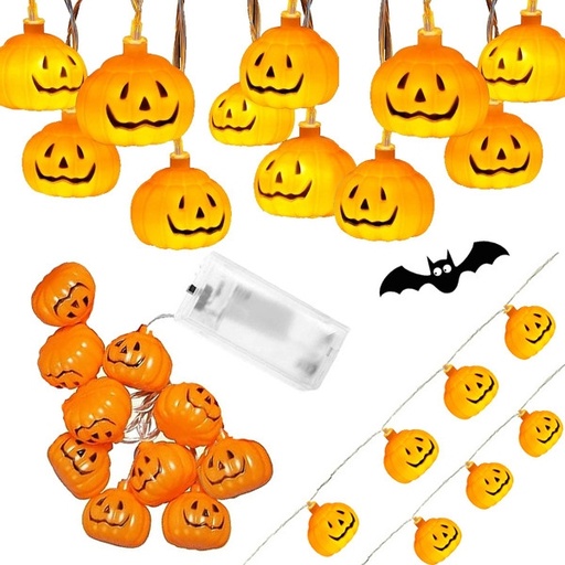 [A-027611] Halloween LED Slinger Pompoentjes 4.5*5cm  Lichtketting 2 Meter 10 Lampjes