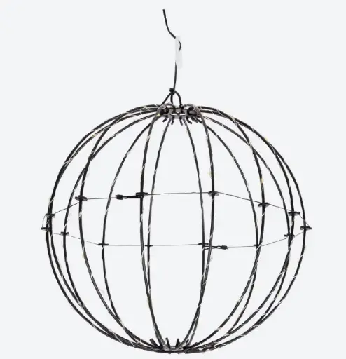 [A-027812] Twinkle Bol Metalen Frame Bal Globe met 140 Led Timer Zwart draadbal 30 cm 