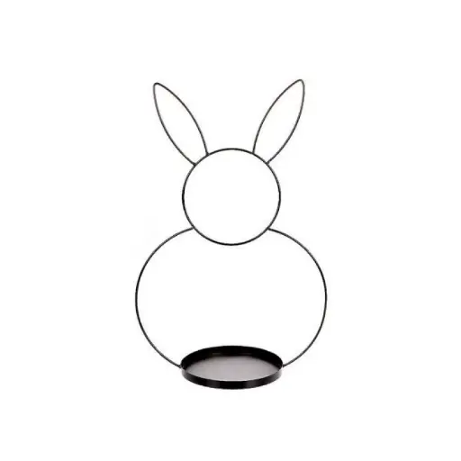 [A-027927] Metalen Frame Haas Bunny met schaal H53D34 Zwart  