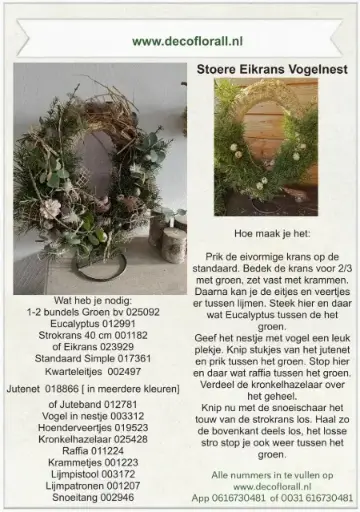 [A-027936] Stoere Eikrans Vogelnest Stel zelf je pakket samen