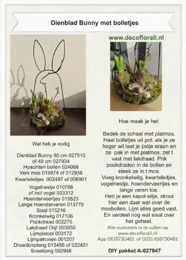 [A-027947] Dienblad Bunny met bolletjes Stel zelf je pakket samen
