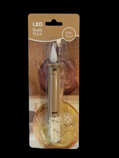 [A-027966] LED Flessenlont Warmbruin moving flame met semi-timer