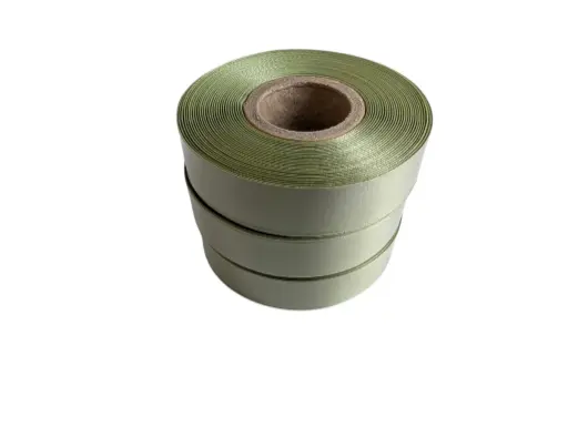 [A-028081] Zijdenlint Lintprinter Mosgroen 25mm 25 meter
