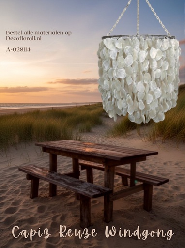 [A-028114] Capiz Reuze Windgong maken DIY Stel zelf je pakket samen  